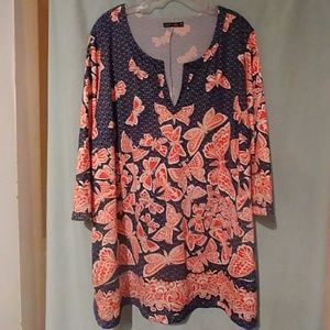 Isabel & Alice butterfly print tunic - 2X